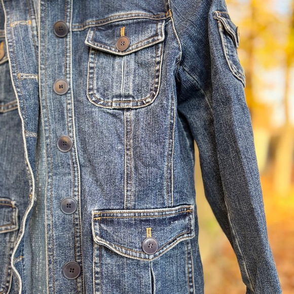 Jones New York Sport Stretch Denim Utility Jacket Women’s Small – Multi Pocket B - Picture 6 of 9